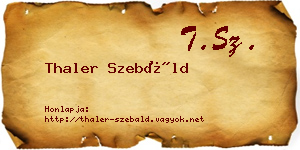 Thaler Szebáld névjegykártya